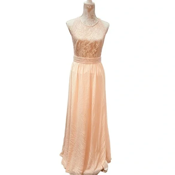 Lulus | Dresses | Lulus Formal Dress Blush Pink Lace Tank Top Size Medium 6  | Poshmark
